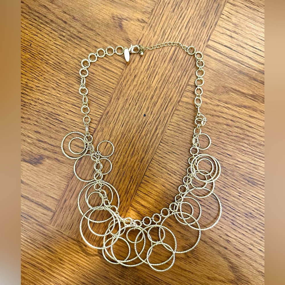New York & Company Gold Hoops Necklace